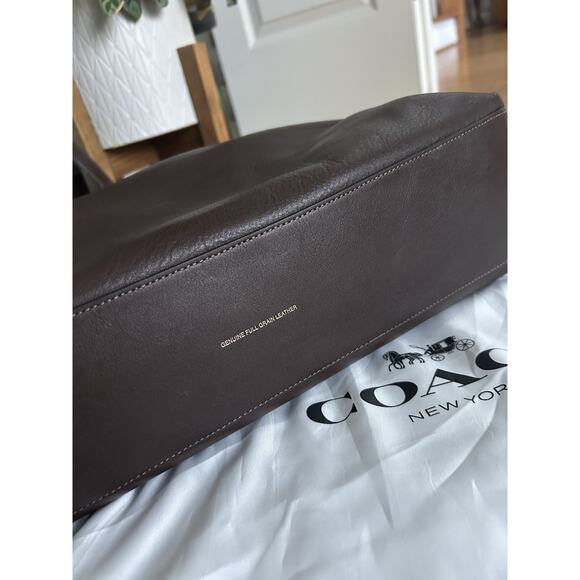 Coach Brooklyn 39 Shoulder Bag Dark Brown With Customized Charm EUC - Picture 6 of 11